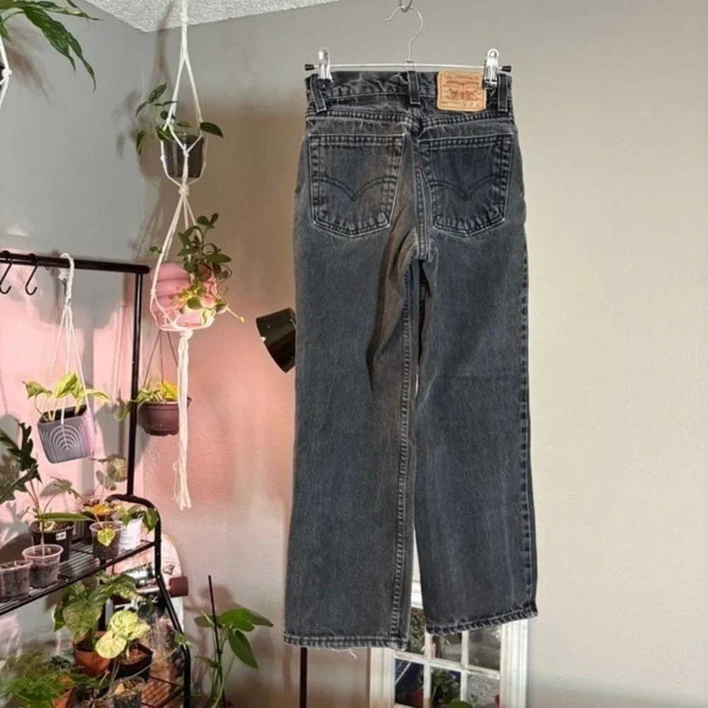 Levi's 550 Relaxed‎ Fit Jeans Kids Size 10 Black Made in USA Vintage Denim